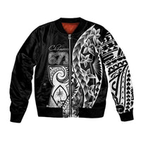 671 Guam Personalised Bomber Jacket Latte Stone Tribal