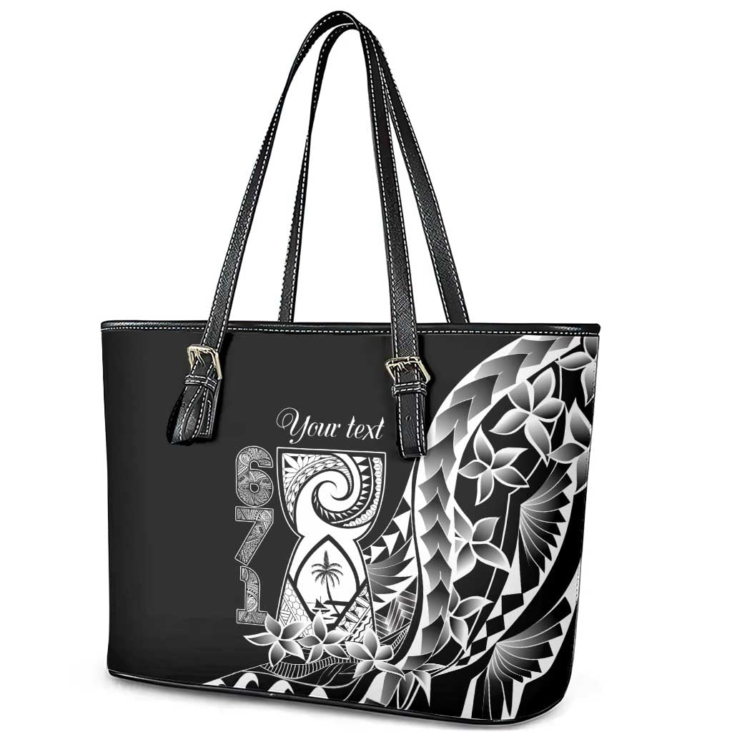 671 Guam Personalised Leather Tote Bag Latte Stone Tribal