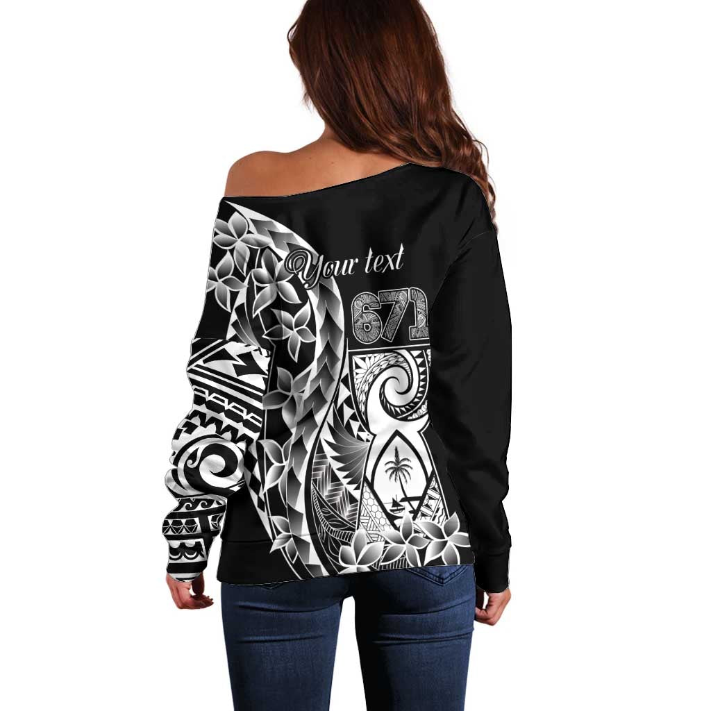 671 Guam Personalised Off Shoulder Sweater Latte Stone Tribal