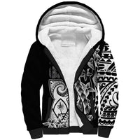 671 Guam Personalised Sherpa Hoodie Latte Stone Tribal