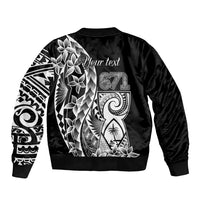 671 Guam Personalised Sleeve Zip Bomber Jacket Latte Stone Tribal
