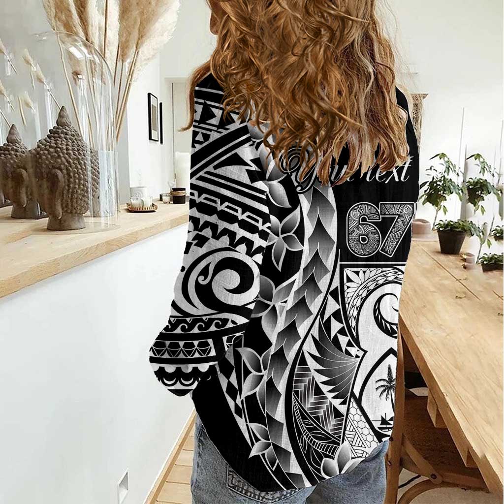 671 Guam Personalised Women Casual Shirt Latte Stone Tribal