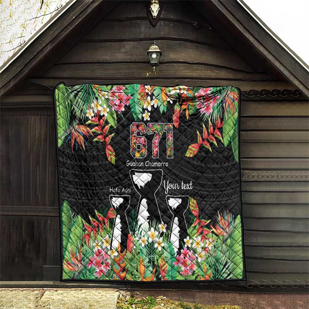 671 Guam Personalised Quilt Latte Stone and Tropical Flowers
