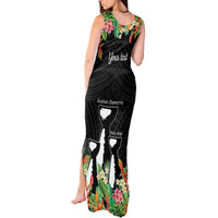 671 Guam Personalised Tank Maxi Dress Latte Stone and Tropical Flowers