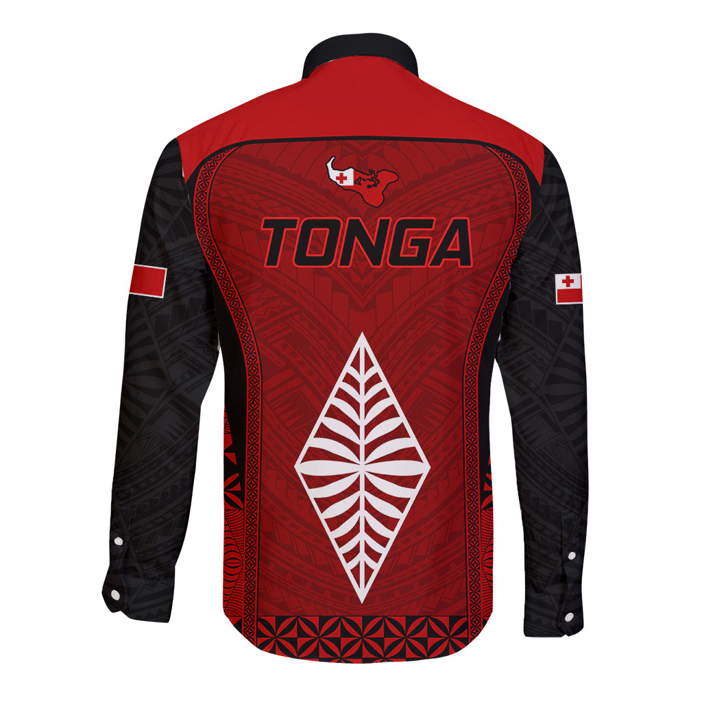 Tonga Rugby Long Sleeve Button Shirt Go Champions World Cup 2023 Ngatu Unique LT9 - Polynesian Pride