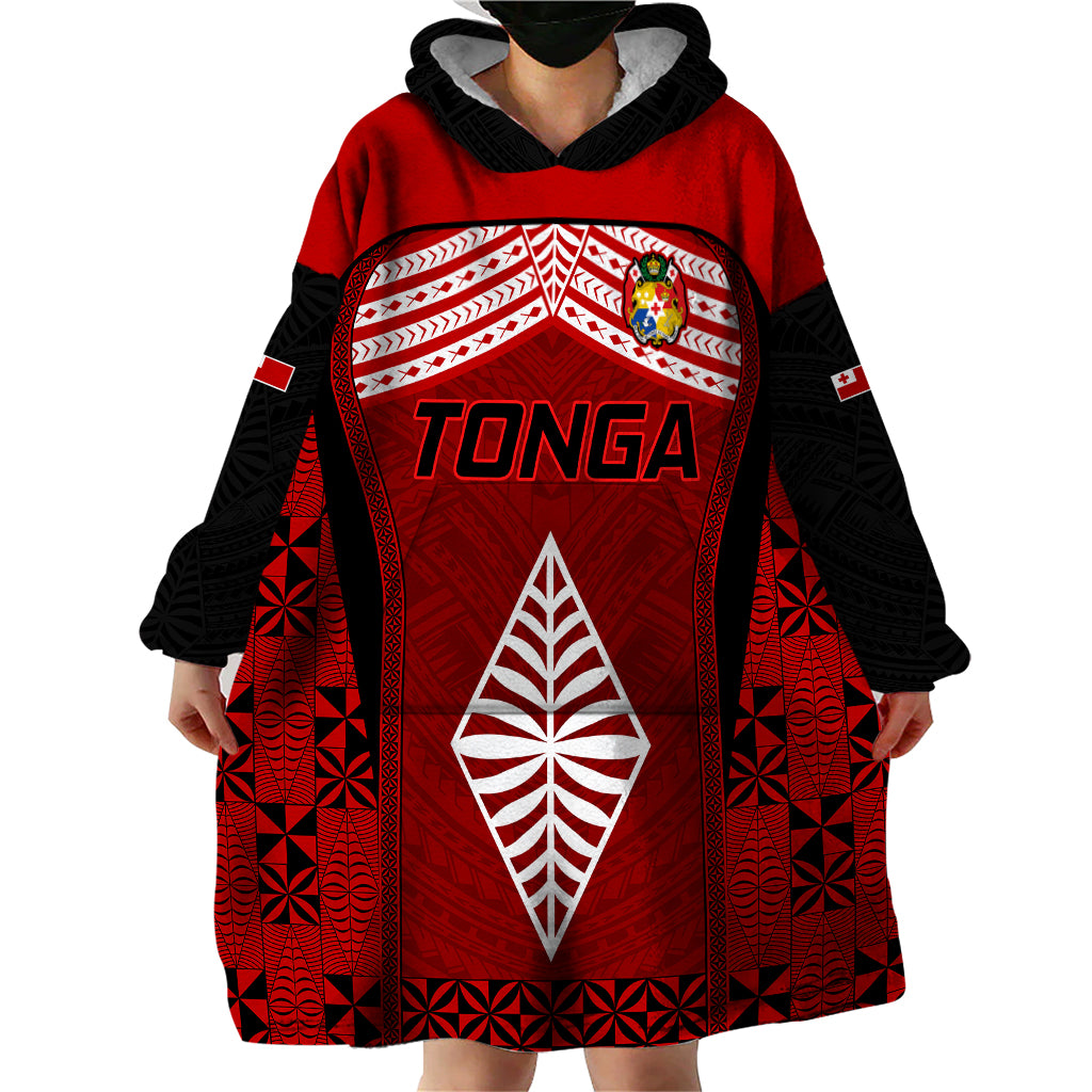 Tonga Rugby Wearable Blanket Hoodie Go Champions World Cup 2023 Ngatu Unique LT9 - Polynesian Pride