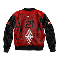 Custom Tonga Rugby Sleeve Zip Bomber Jacket Go Champions World Cup 2023 Ngatu Unique LT9 - Polynesian Pride