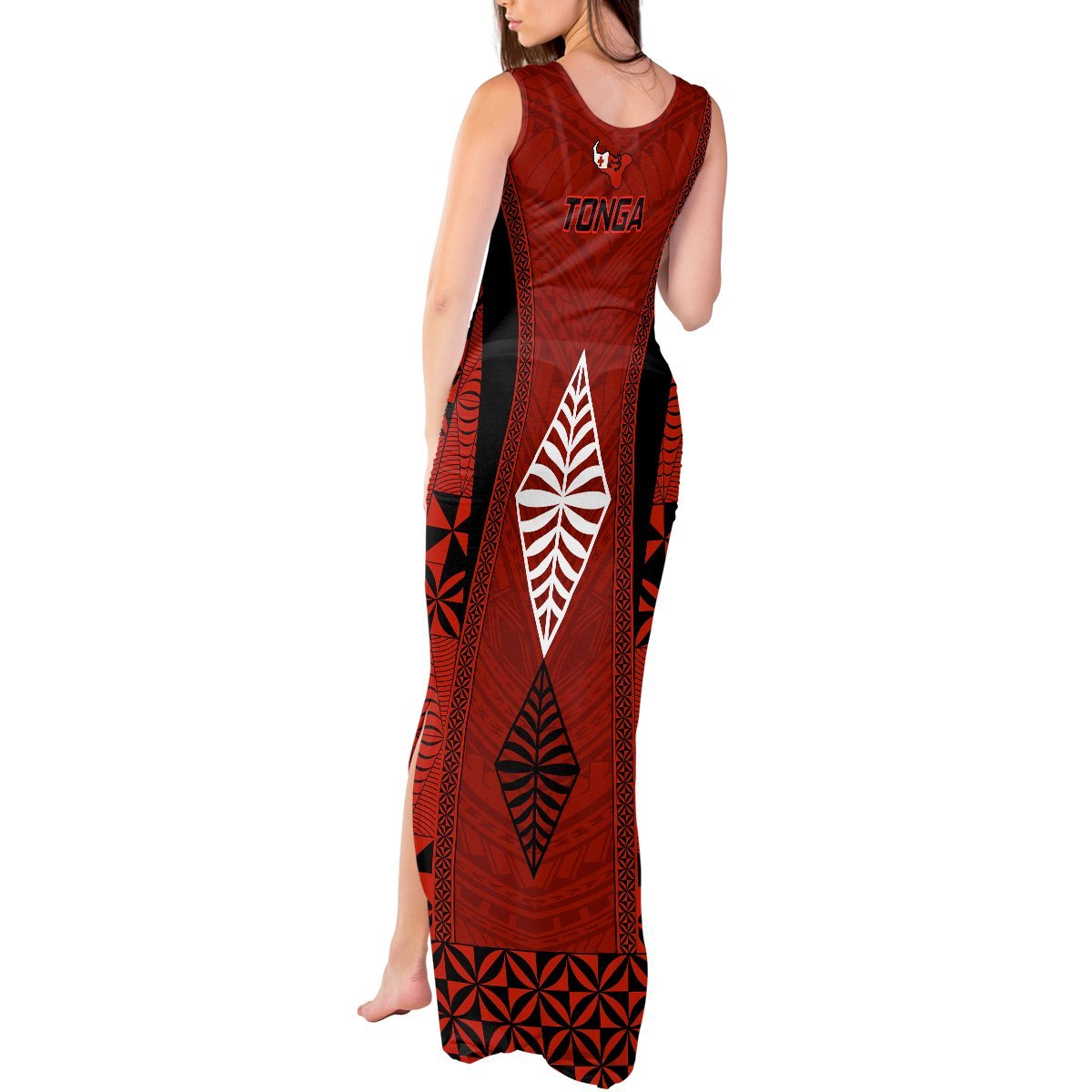 Custom Tonga Rugby Tank Maxi Dress Go Champions World Cup 2023 Ngatu Unique LT9 - Polynesian Pride