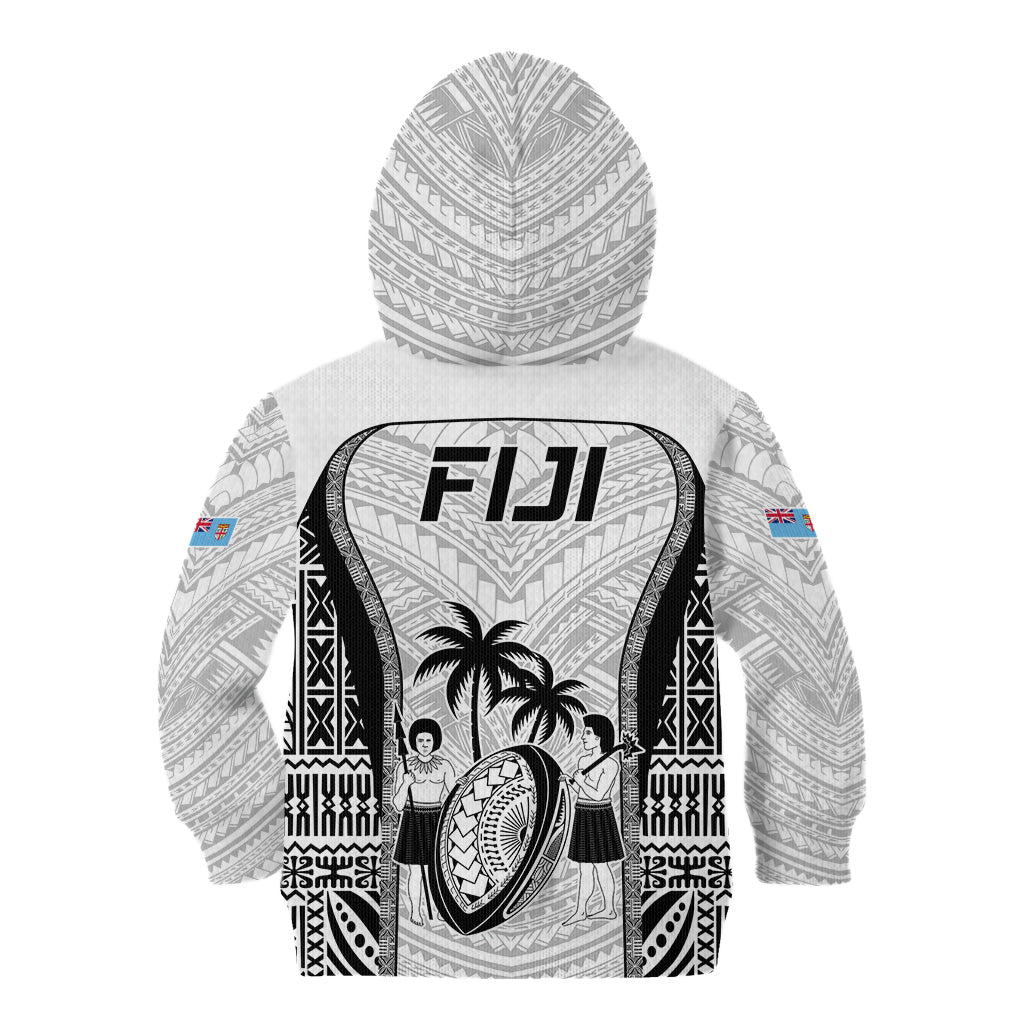 Fiji Rugby Kid Hoodie Go Champions World Cup 2023 Tapa Unique White Vibe LT9 - Polynesian Pride
