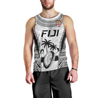 Custom Fiji Rugby Men Tank Top Go Champions World Cup 2023 Tapa Unique White Vibe LT9 - Polynesian Pride