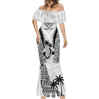 Custom Fiji Rugby Mermaid Dress Go Champions World Cup 2023 Tapa Unique White Vibe LT9 - Polynesian Pride