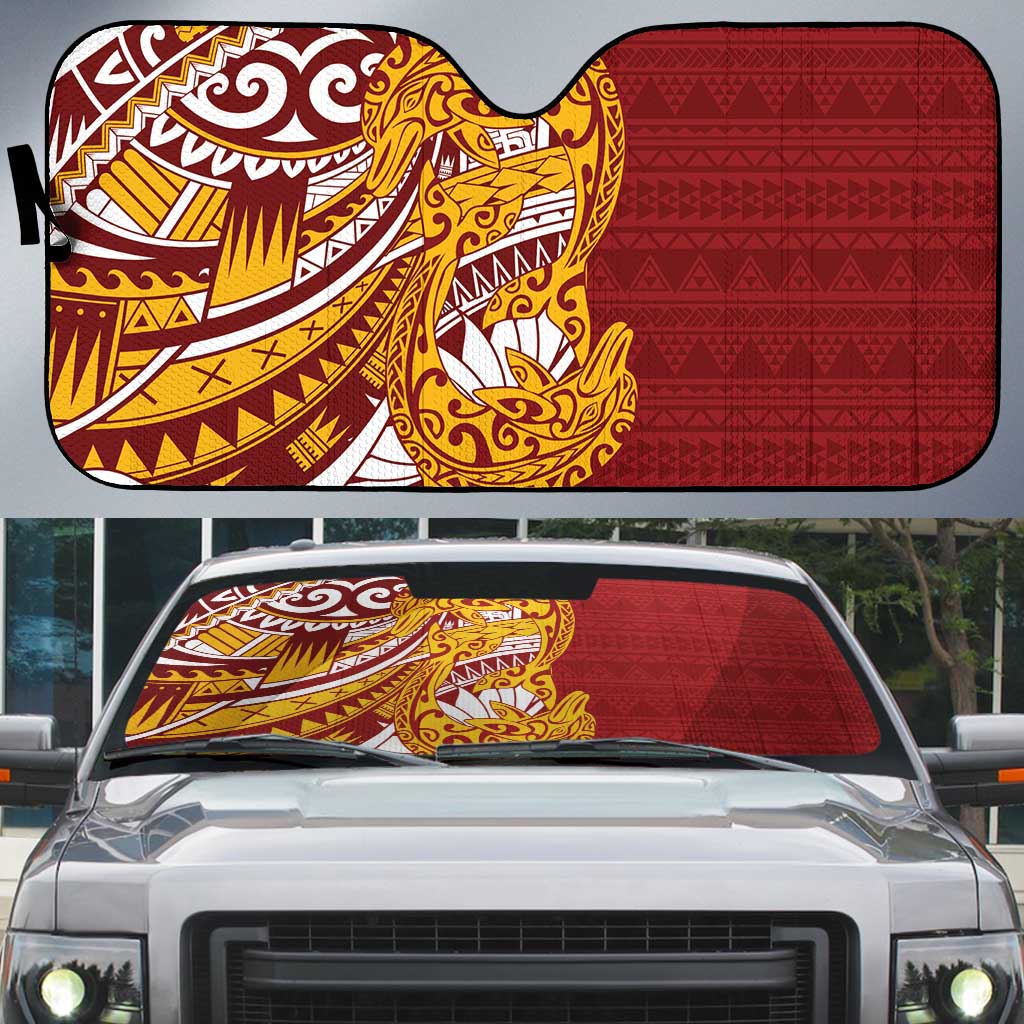 Couple Dolphins Maori Motif Auto Sun Shade - Polynesian Pride