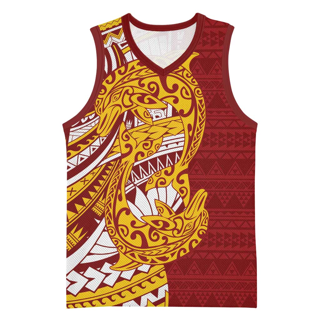 Couple Dolphins Maori Motif Basketball Jersey - Polynesian Pride
