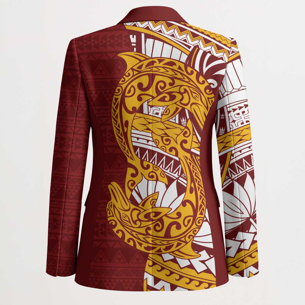 Couple Dolphins Maori Motif Blazer - Polynesian Pride