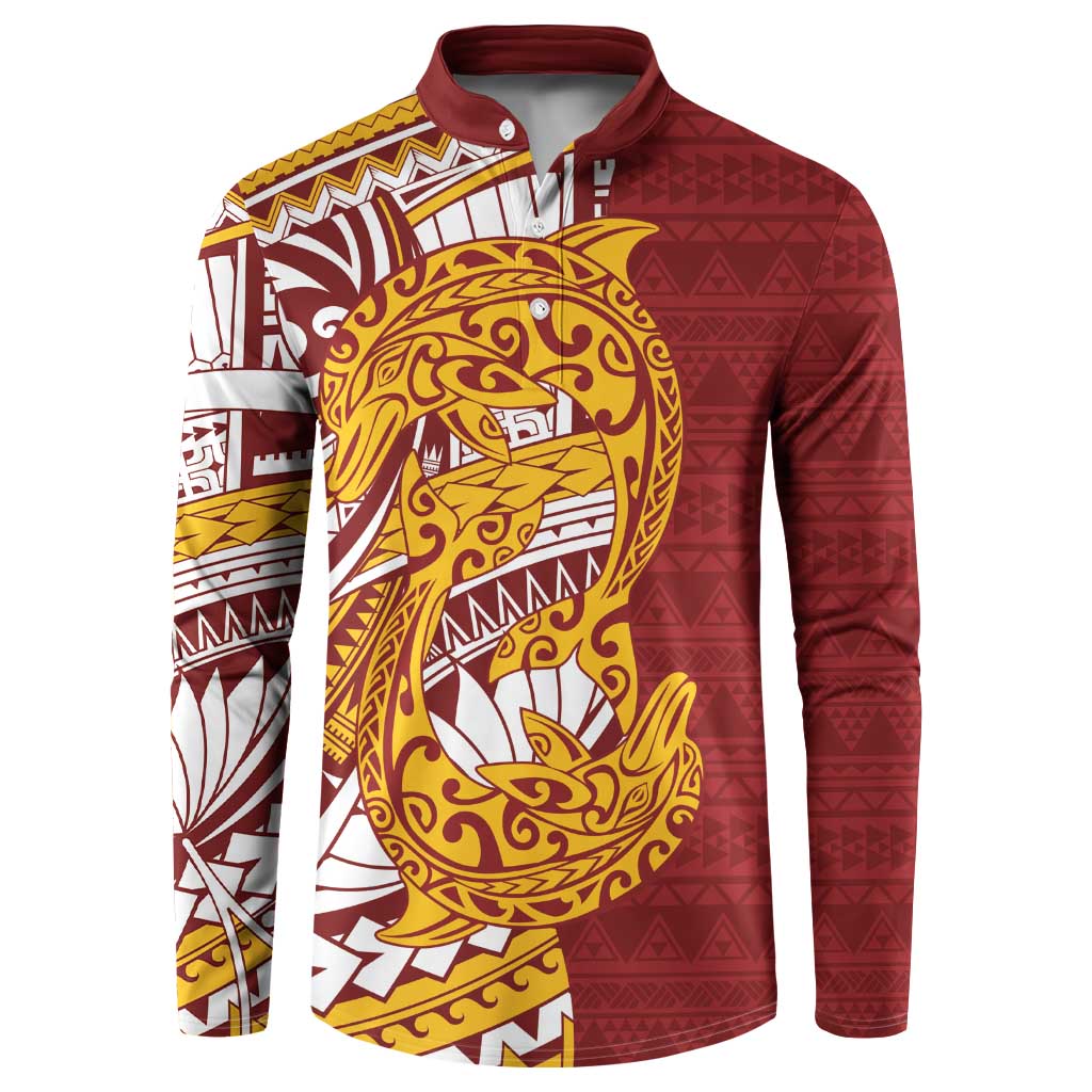 Couple Dolphins Maori Motif Button Sweatshirt - Polynesian Pride