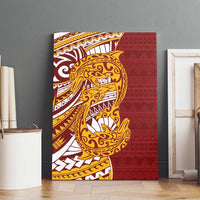 Couple Dolphins Maori Motif Canvas Wall Art - Polynesian Pride