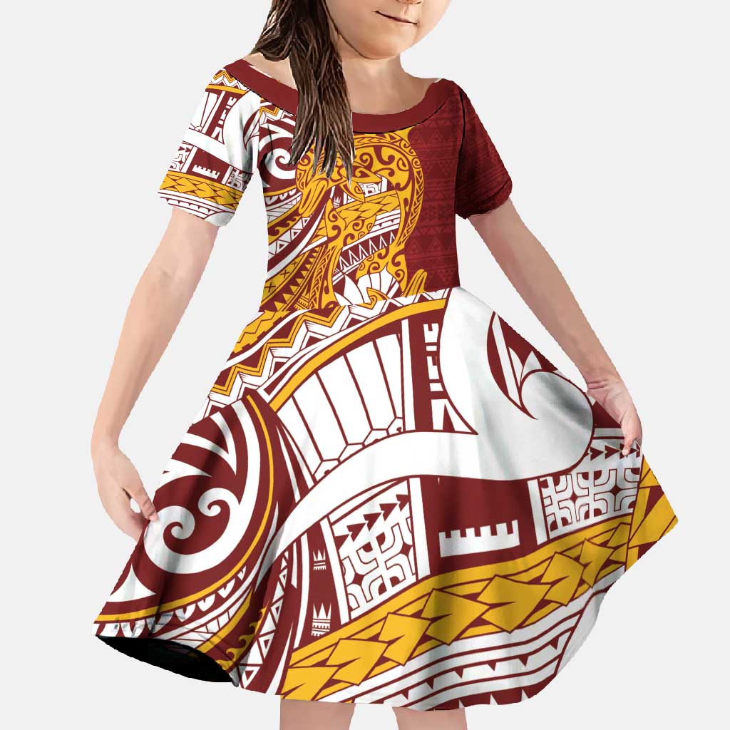 Couple Dolphins Maori Motif Family Matching Long Sleeve Bodycon Dress and Hawaiian Shirt - Polynesian Pride