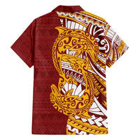 Couple Dolphins Maori Motif Family Matching Off The Shoulder Long Sleeve Dress and Hawaiian Shirt - Polynesian Pride