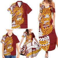 Couple Dolphins Maori Motif Family Matching Summer Maxi Dress and Hawaiian Shirt - Polynesian Pride