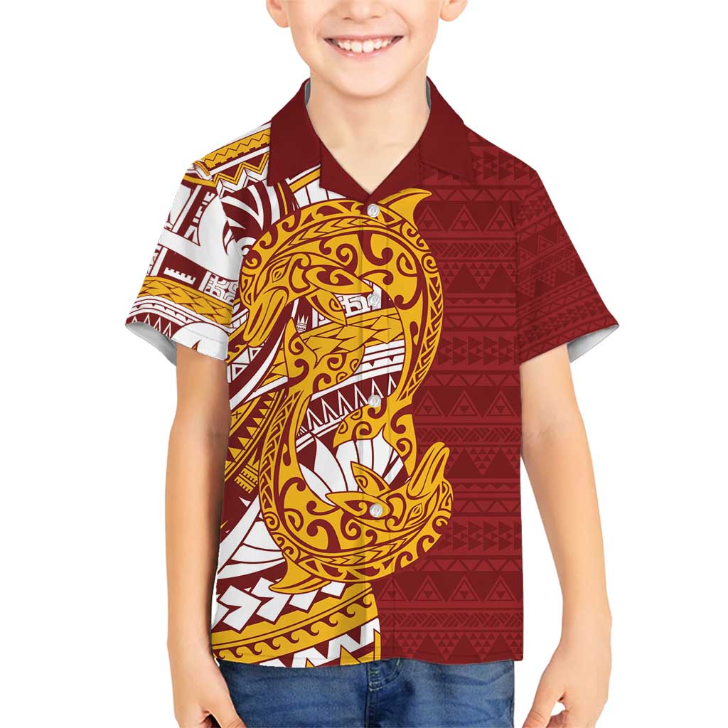 Couple Dolphins Maori Motif Family Matching Tank Maxi Dress and Hawaiian Shirt - Polynesian Pride