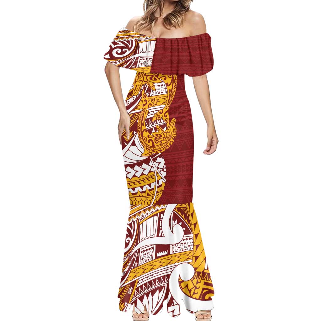 Couple Dolphins Maori Motif Mermaid Dress - Polynesian Pride