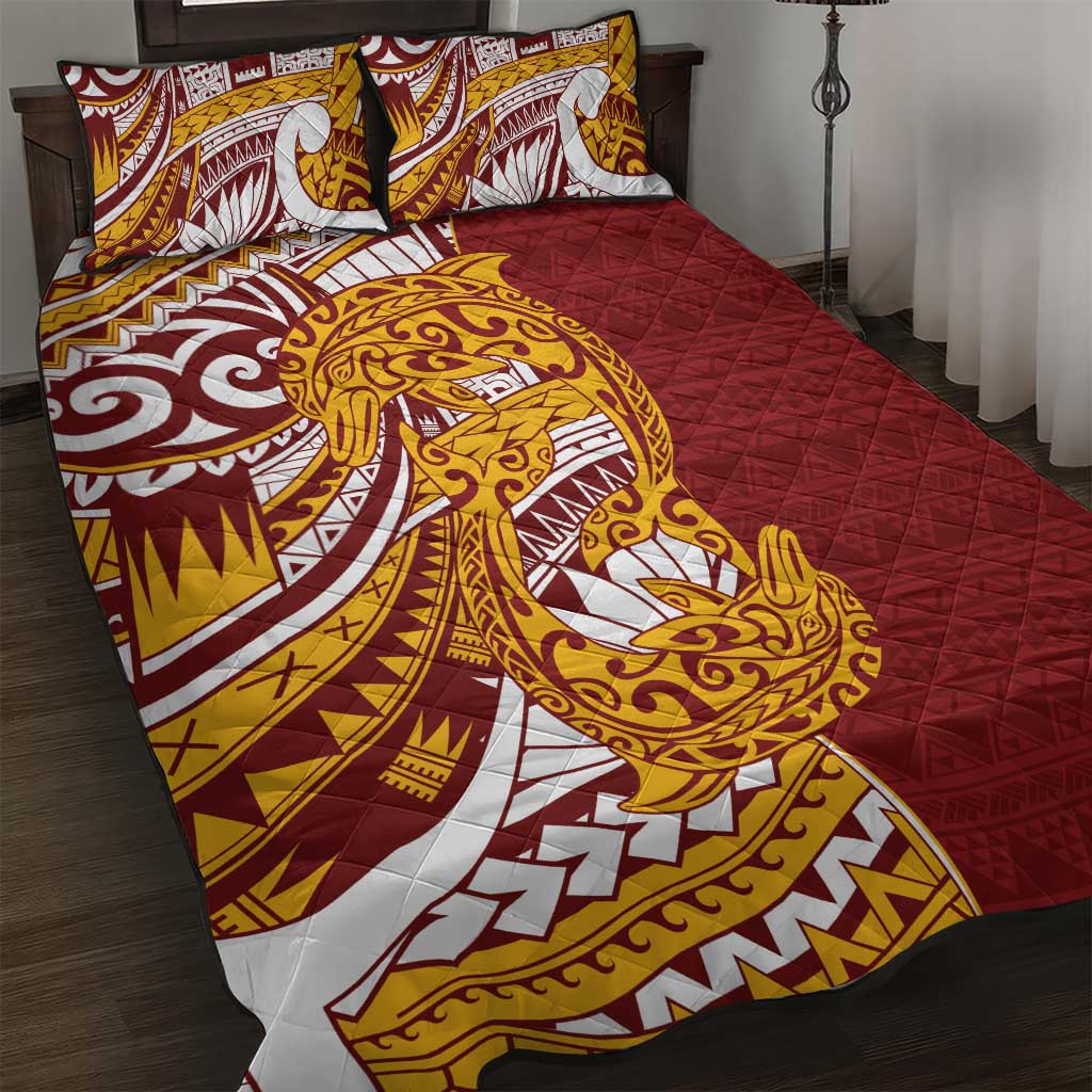 Couple Dolphins Maori Motif Quilt Bed Set - Polynesian Pride