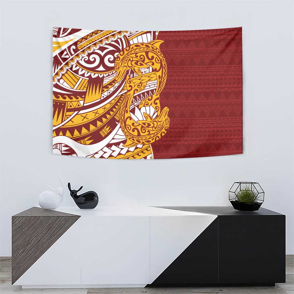 Couple Dolphins Maori Motif Tapestry - Polynesian Pride