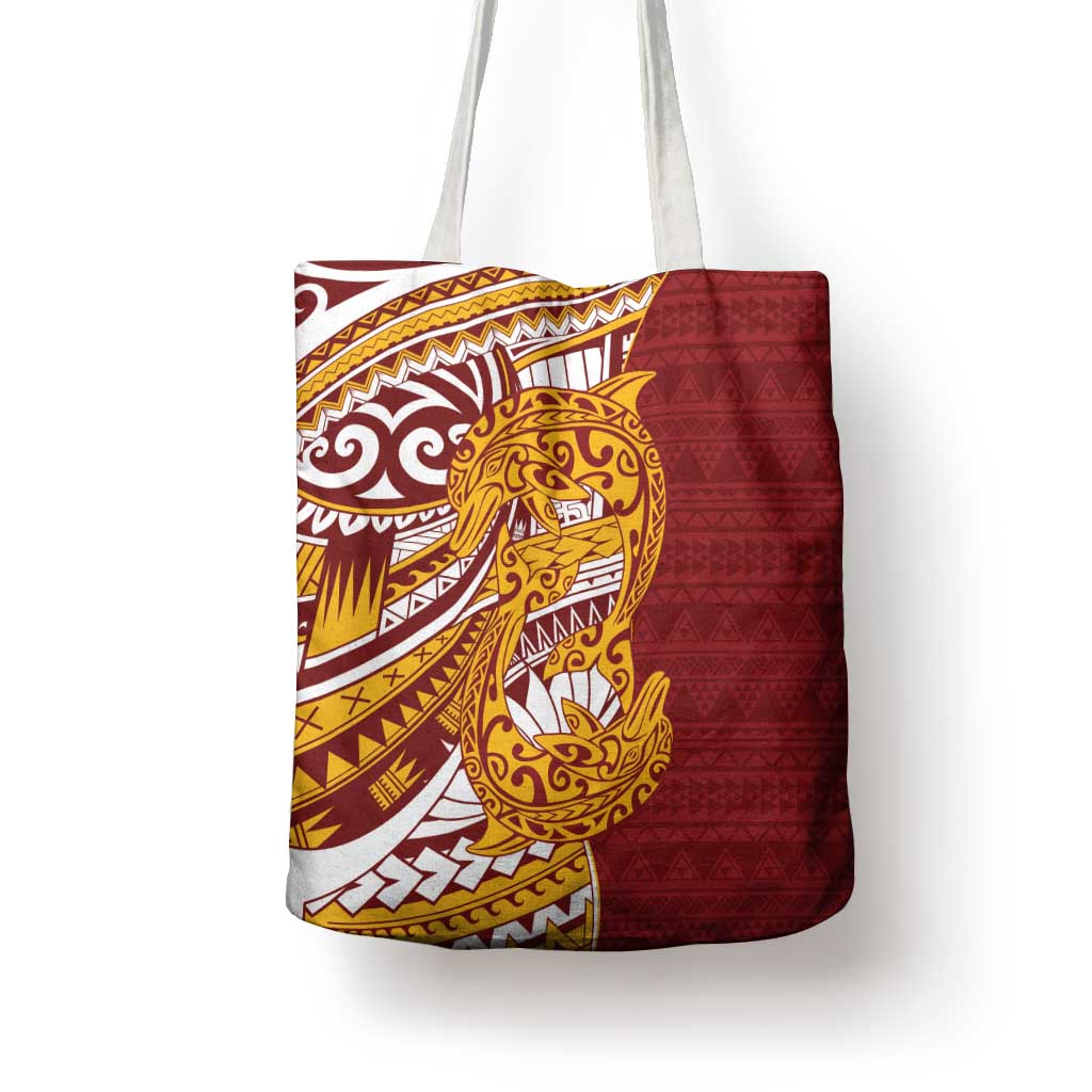 Couple Dolphins Maori Motif Tote Bag - Polynesian Pride