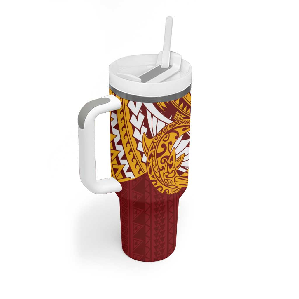 Couple Dolphins Maori Motif Tumbler With Handle - Polynesian Pride