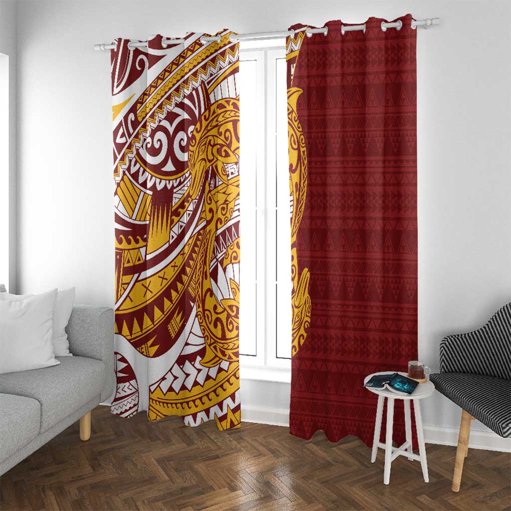 Couple Dolphins Maori Motif Window Curtain - Polynesian Pride