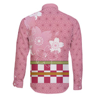 Japanese Asanoha Pattern Family Matching Off The Shoulder Long Sleeve Dress and Hawaiian Shirt Charm Against Evil Spirits - Polynesian Pride