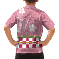 Japanese Asanoha Pattern Family Matching Off Shoulder Short Dress and Hawaiian Shirt Charm Against Evil Spirits - Polynesian Pride