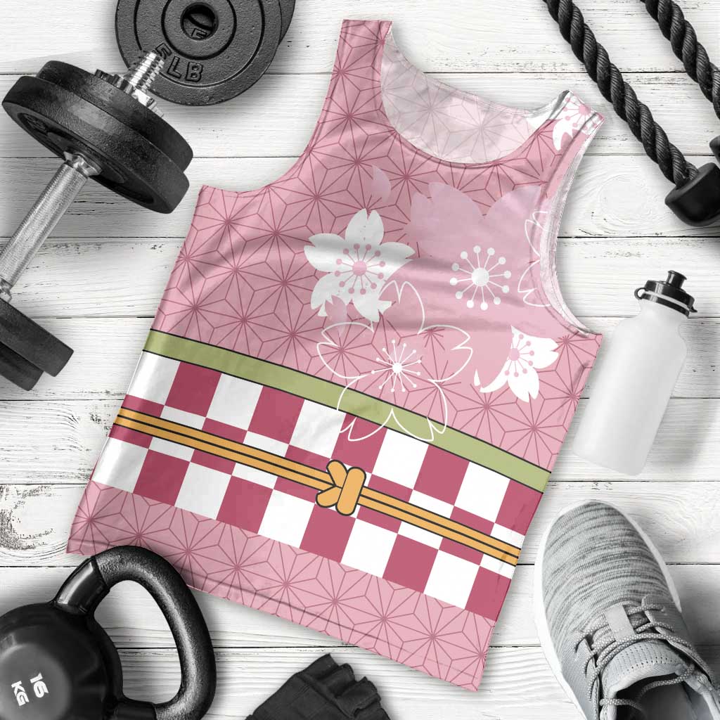 Japanese Asanoha Pattern Men Tank Top Charm Against Evil Spirits - Polynesian Pride