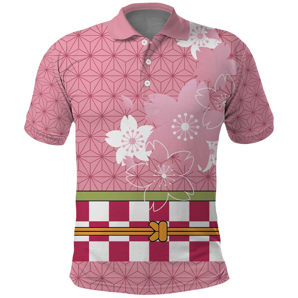 Japanese Asanoha Pattern Polo Shirt Charm Against Evil Spirits - Polynesian Pride