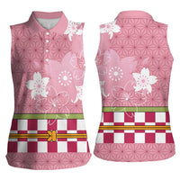 Japanese Asanoha Pattern Women Sleeveless Polo Shirt Charm Against Evil Spirits LT9 - Polynesian Pride