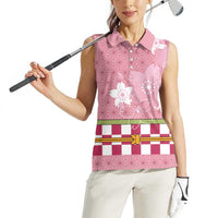 Japanese Asanoha Pattern Women Sleeveless Polo Shirt Charm Against Evil Spirits LT9 - Polynesian Pride