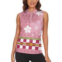 Japanese Asanoha Pattern Women Sleeveless Polo Shirt Charm Against Evil Spirits LT9 - Polynesian Pride