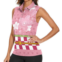 Japanese Asanoha Pattern Women Sleeveless Polo Shirt Charm Against Evil Spirits LT9 - Polynesian Pride