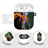 Japanese Asanoha Pattern AirPods Case Sun Flame Slayer Dragon Hinokami Kagura Spirit - Polynesian Pride
