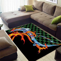 Japanese Asanoha Pattern Area Rug Sun Flame Slayer Dragon Hinokami Kagura Spirit - Polynesian Pride