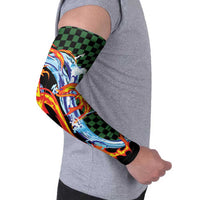 Japanese Asanoha Pattern Arm Sleeves Sun Flame Slayer Dragon Hinokami Kagura Spirit - Polynesian Pride