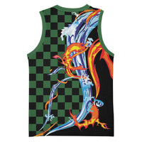 Japanese Asanoha Pattern Basketball Jersey Sun Flame Slayer Dragon Hinokami Kagura Spirit - Polynesian Pride