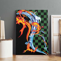 Japanese Asanoha Pattern Canvas Wall Art Sun Flame Slayer Dragon Hinokami Kagura Spirit - Polynesian Pride