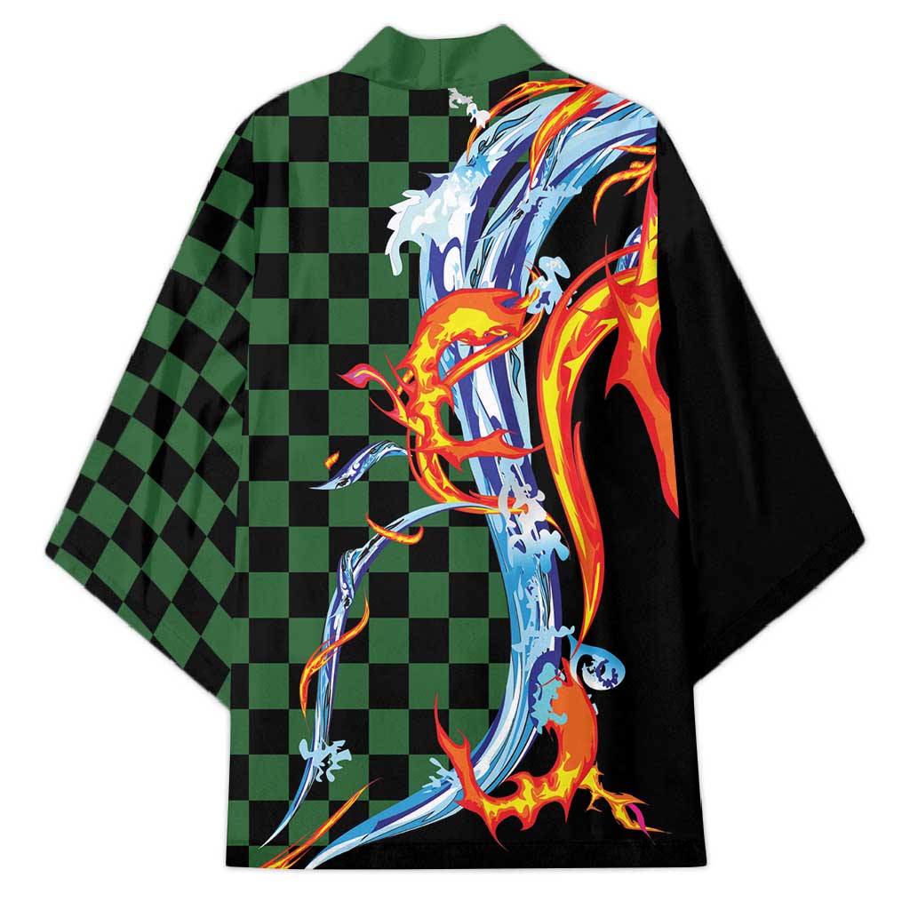 Japanese Asanoha Pattern Kimono Sun Flame Slayer Dragon Hinokami Kagura Spirit - Polynesian Pride