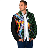 Japanese Asanoha Pattern Padded Jacket Sun Flame Slayer Dragon Hinokami Kagura Spirit - Polynesian Pride