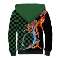 Japanese Asanoha Pattern Sherpa Hoodie Sun Flame Slayer Dragon Hinokami Kagura Spirit LT9 - Polynesian Pride