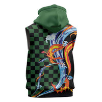 Japanese Asanoha Pattern Sleeveless Hoodie Sun Flame Slayer Dragon Hinokami Kagura Spirit LT9 - Polynesian Pride