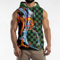 Japanese Asanoha Pattern Sleeveless Hoodie Sun Flame Slayer Dragon Hinokami Kagura Spirit LT9 - Polynesian Pride