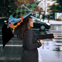 Japanese Asanoha Pattern Umbrella Sun Flame Slayer Dragon Hinokami Kagura Spirit - Polynesian Pride