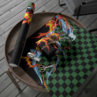 Japanese Asanoha Pattern Wrapping Paper Sun Flame Slayer Dragon Hinokami Kagura Spirit - Polynesian Pride